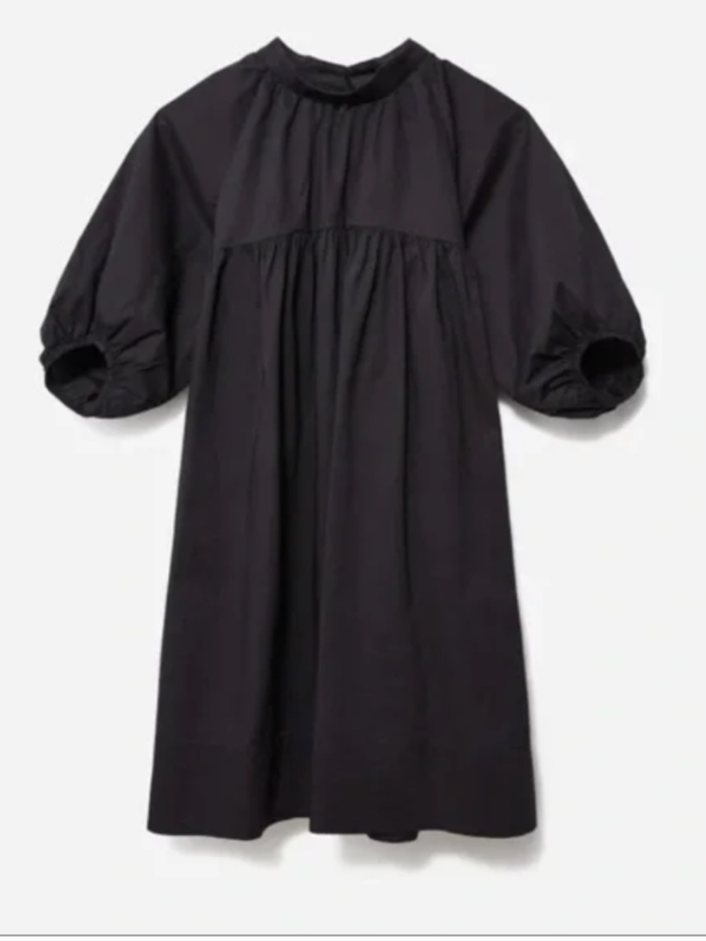 Everlane Shirred Mini Yoke Dress Black S